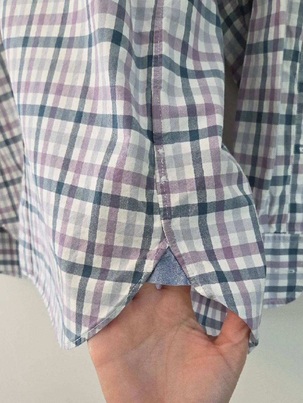 J. Crew Men's Plaid Button-Down Shirt in White, Teal & Purple 100% Cotton